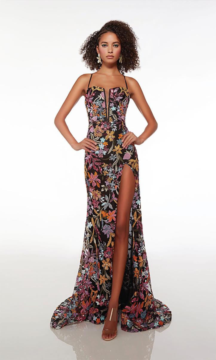 Alyce Paris Floral Sequin Prom Dress 61690 Alyce Paris Floral Sequin Prom Dress 61690