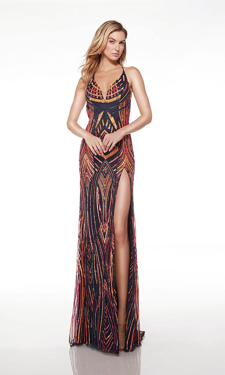 Alyce Paris Sequin High Slit Prom Dress 61692 Alyce Paris Sequin High Slit Prom Dress 61692