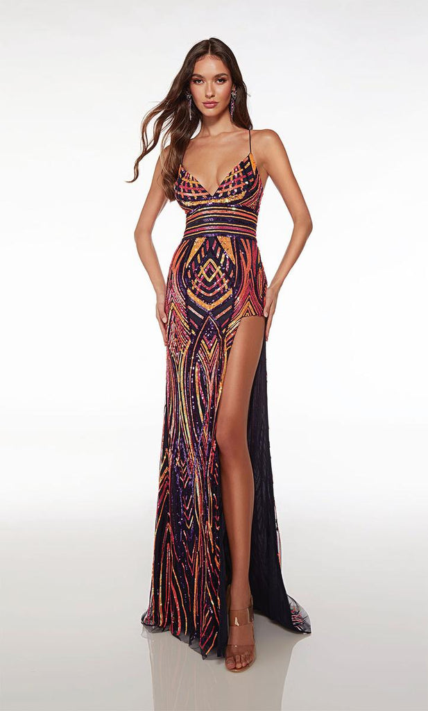 Alyce Paris V-Neck Sequin Prom Dress 61693