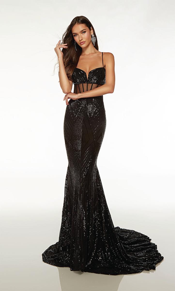 Alyce Paris Sequin Illusion Prom Dress 61705