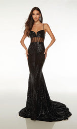Alyce Paris Sequin Illusion Prom Dress 61705