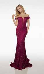 Alyce Off Shoulder Sequin Prom Dress 61706