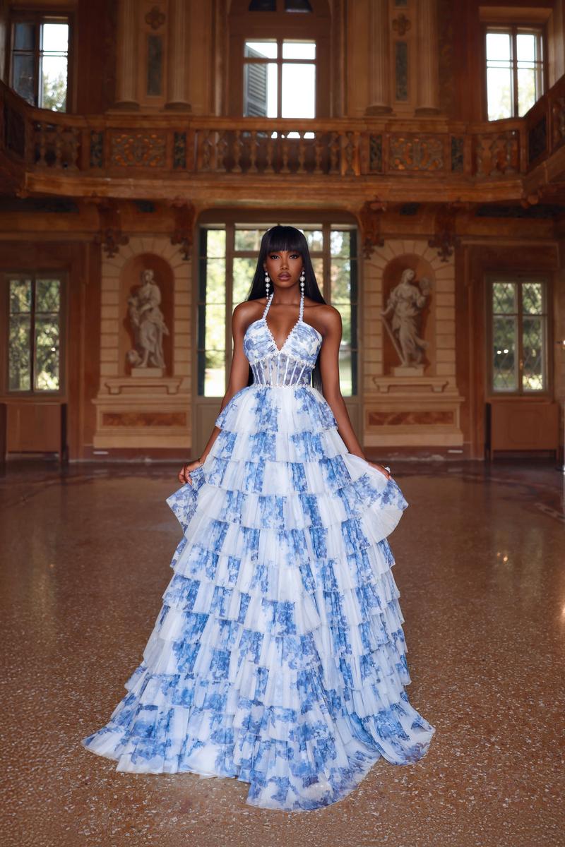 Alyce Prom Dress 61730 Blue White / 24