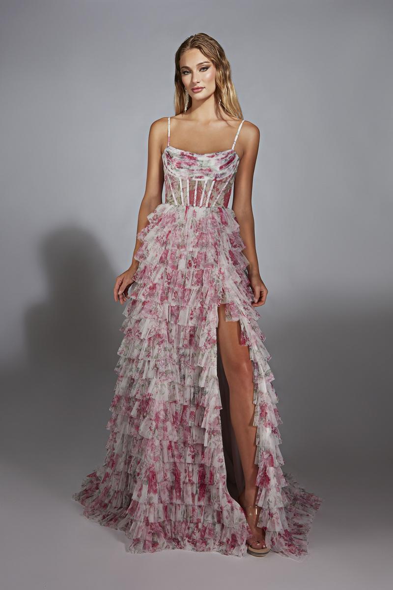 Alyce Prom Dress 61732 Pink-White / 00 Alyce Prom Dress 61732 Pink-White / 00