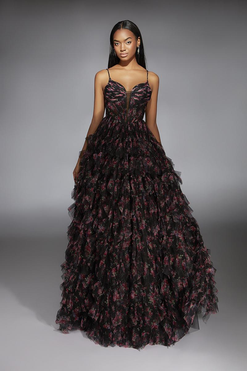 black and pink lace prom dress Alyce Prom Dress 61866