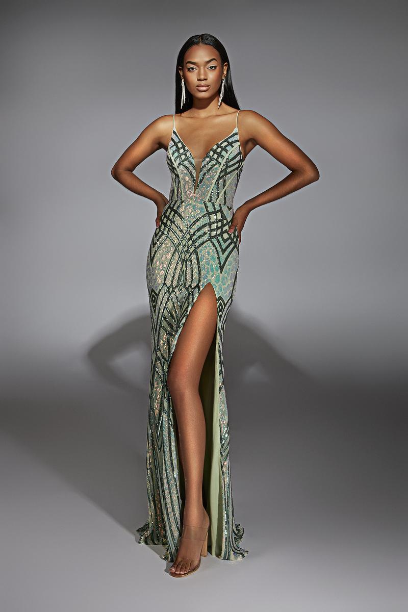 alyce paris green dress Strapless Long Sequin Prom Dress with Lace-Up Corset PromGirl