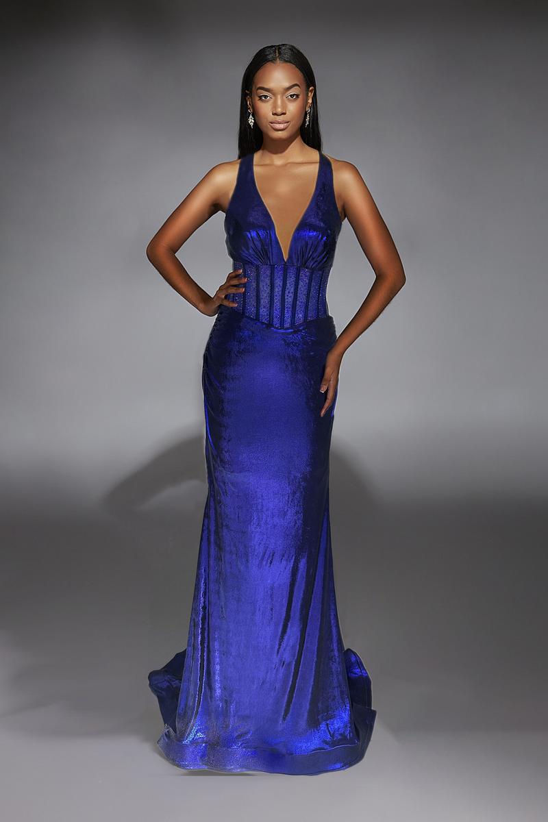 just prom dresses Strapless Sheer Corset Teal Blue Prom Dress with Slit Teal / 00
