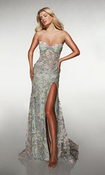 ALYCE Paris Strapless 3D Flower Fabric Prom Dress 62178