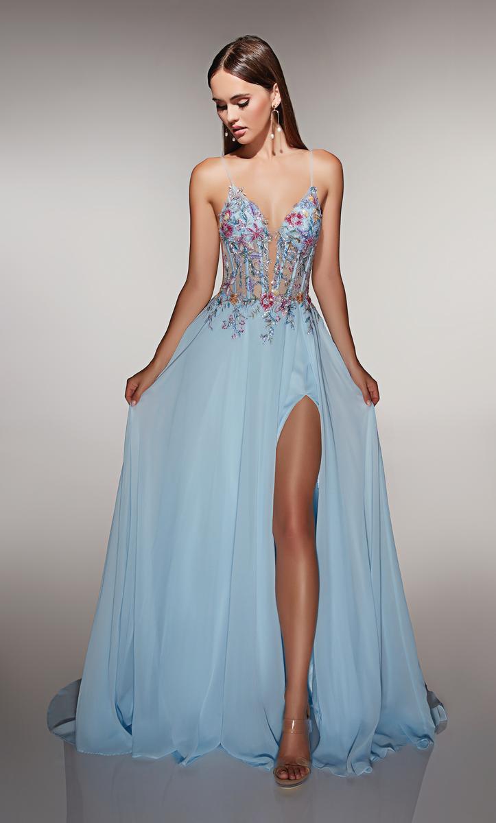 ALYCE Paris A-Line Beaded Lace Bodice Prom Dress 62179