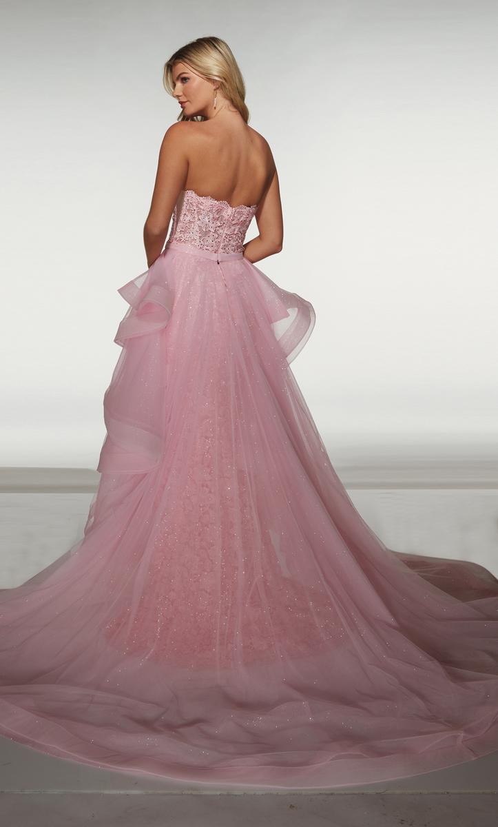 ALYCE Paris Lace with Ruffle Overskirt Prom Dress 62206
