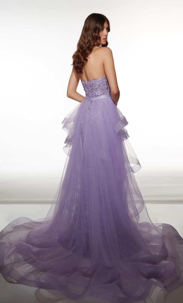 ALYCE Paris Lace with Ruffle Overskirt Prom Dress 62206