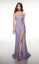 ALYCE Paris Lace with Ruffle Overskirt Prom Dress 62206