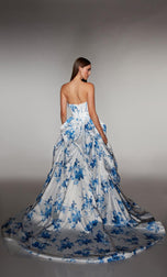 ALYCE Prom Draped Floral Print Ballgown 62213