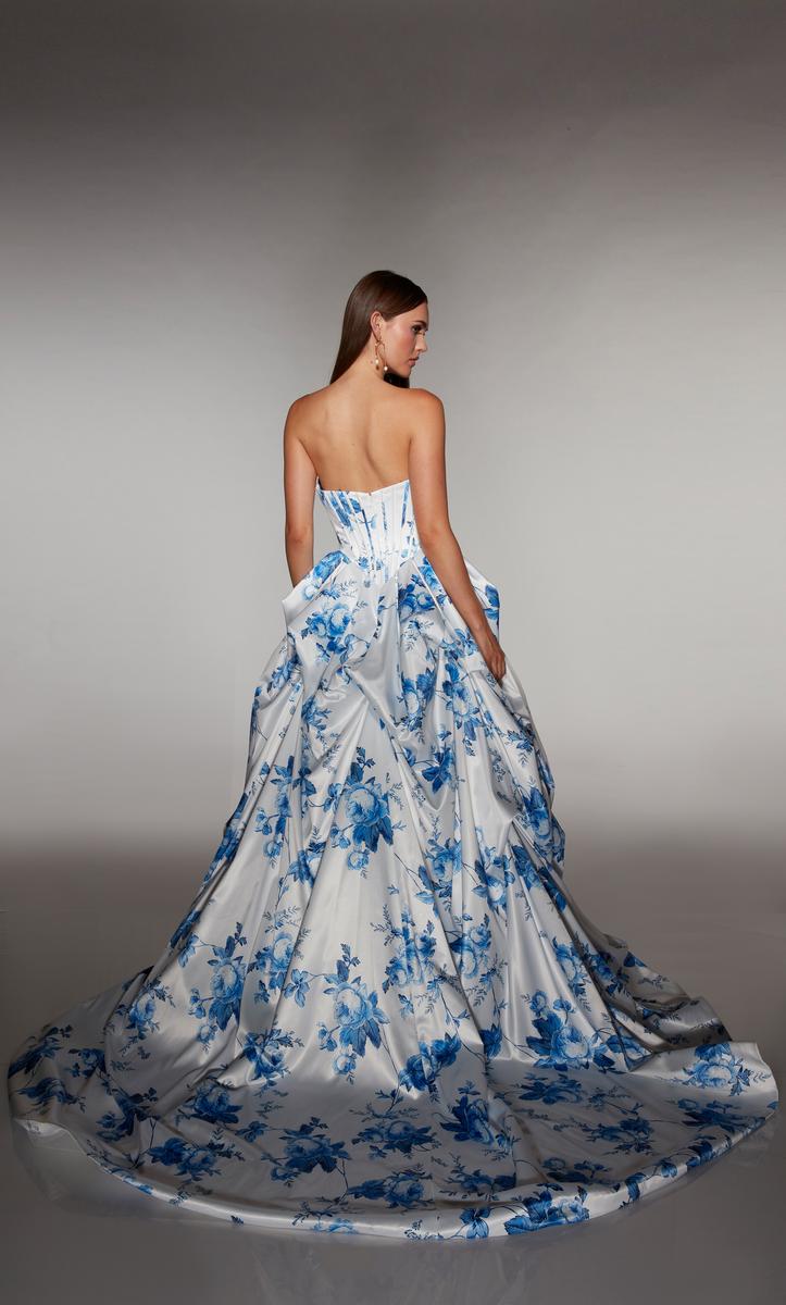 ALYCE Prom Draped Floral Print Ballgown 62213