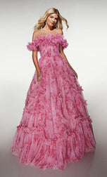 ALYCE Paris Off-The-Shoulder Soft Mesh Ballgown 62216