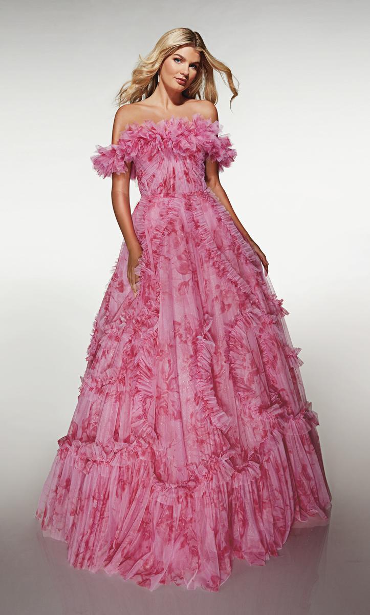 ALYCE Paris Off-The-Shoulder Soft Mesh Ballgown 62216