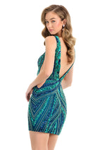 ASHLEYlauren Beaded Homecoming Dress 4893