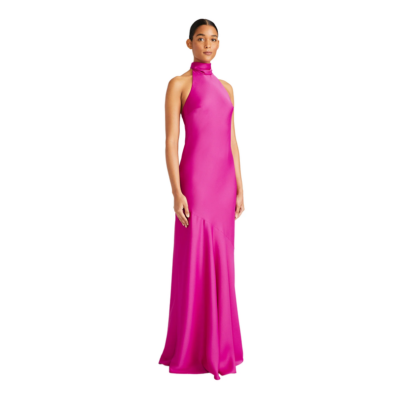 Monique Lhuillier "Caroline" Satin Halter Gown 44111055 Monique Lhuillier "Caroline" Satin Halter Gown 44111055