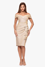 Xscape Evenings Dress "Lilly" Glitter Ruffle Dress 6762X