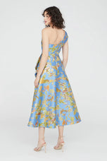 Theia "Dalia" Tea Length Floral Dress 88113110