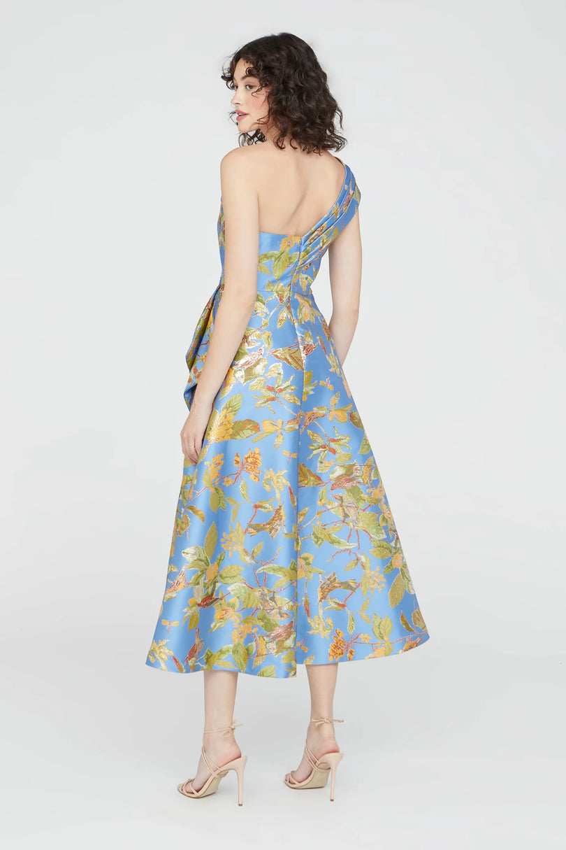 Theia "Dalia" Tea Length Floral Dress 88113110