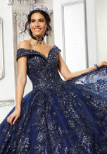 white christmas dresses Vizcaya by Morilee Glitter Tulle Quince Dress 89313