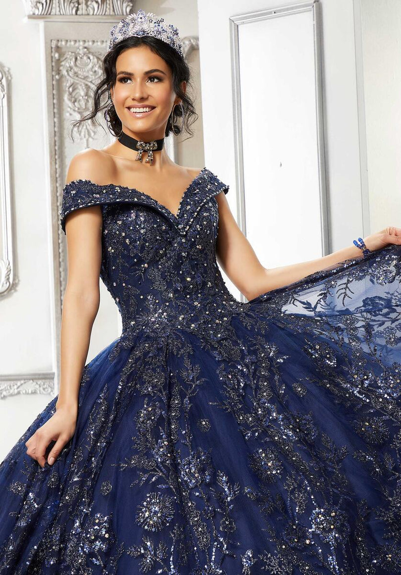 Vizcaya by Morilee Glitter Tulle Quince Dress 89313 Vizcaya by Morilee Glitter Tulle Quince Dress 89313