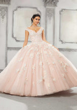 Vizcaya by Morilee Glitter Lace Quince Dress 89316