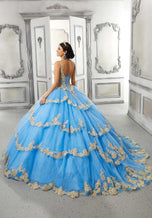 Vizcaya by Morilee Contrasting Lace Quince Dress 89324