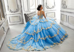 Vizcaya by Morilee Contrasting Lace Quince Dress 89324