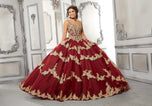 Vizcaya by Morilee Contrasting Lace Quince Dress 89324