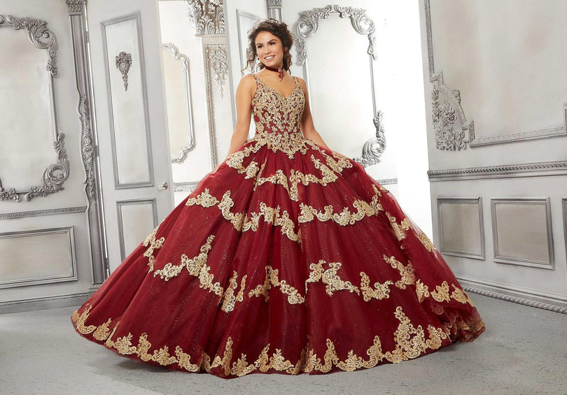 Vizcaya by Morilee Contrasting Lace Quince Dress 89324