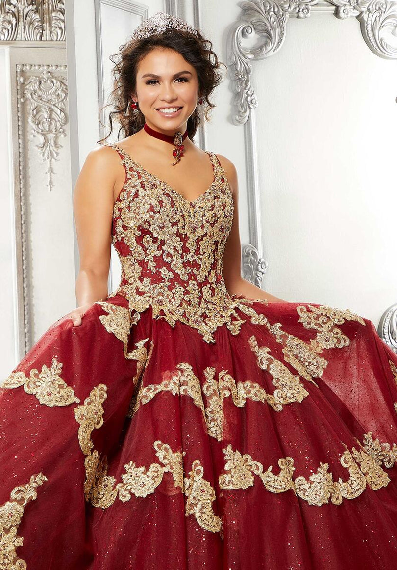 Vizcaya by Morilee Contrasting Lace Quince Dress 89324