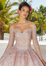Vizcaya by Morilee Glitter Net Quince Dress 89355