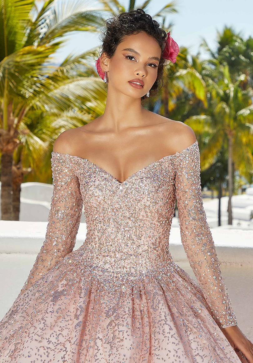 Vizcaya by Morilee Glitter Net Quince Dress 89355