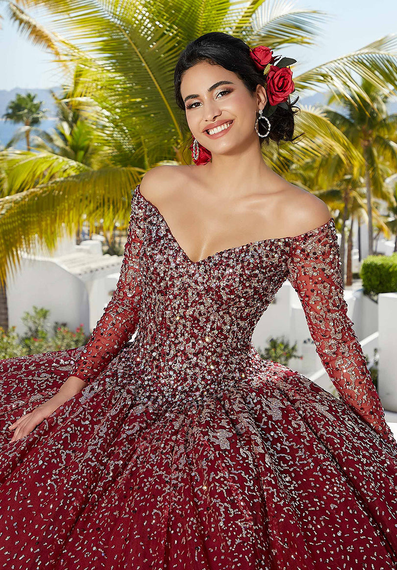 Vizcaya by Morilee Glitter Net Quince Dress 89355