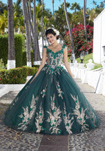 Vizcaya by Morilee Metallic Embroidered Quince Dress 89362