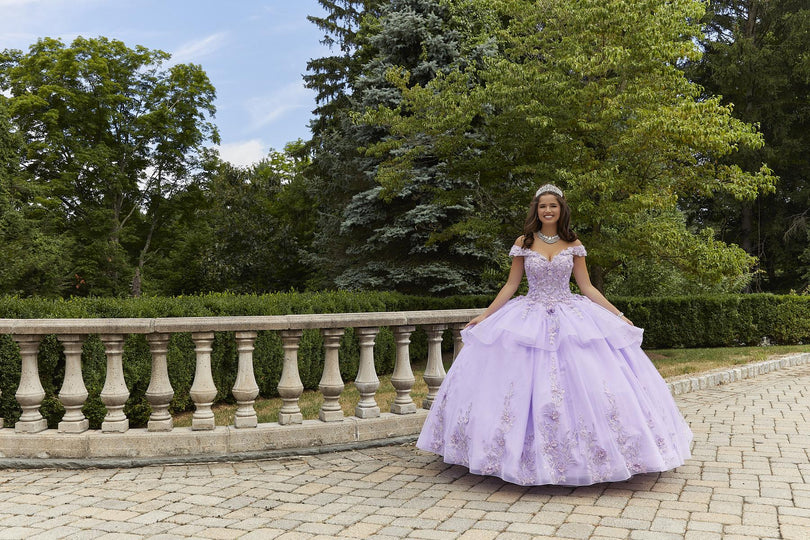 Vizcaya by Morilee Off Shoulder Lace Quince Dress 89409