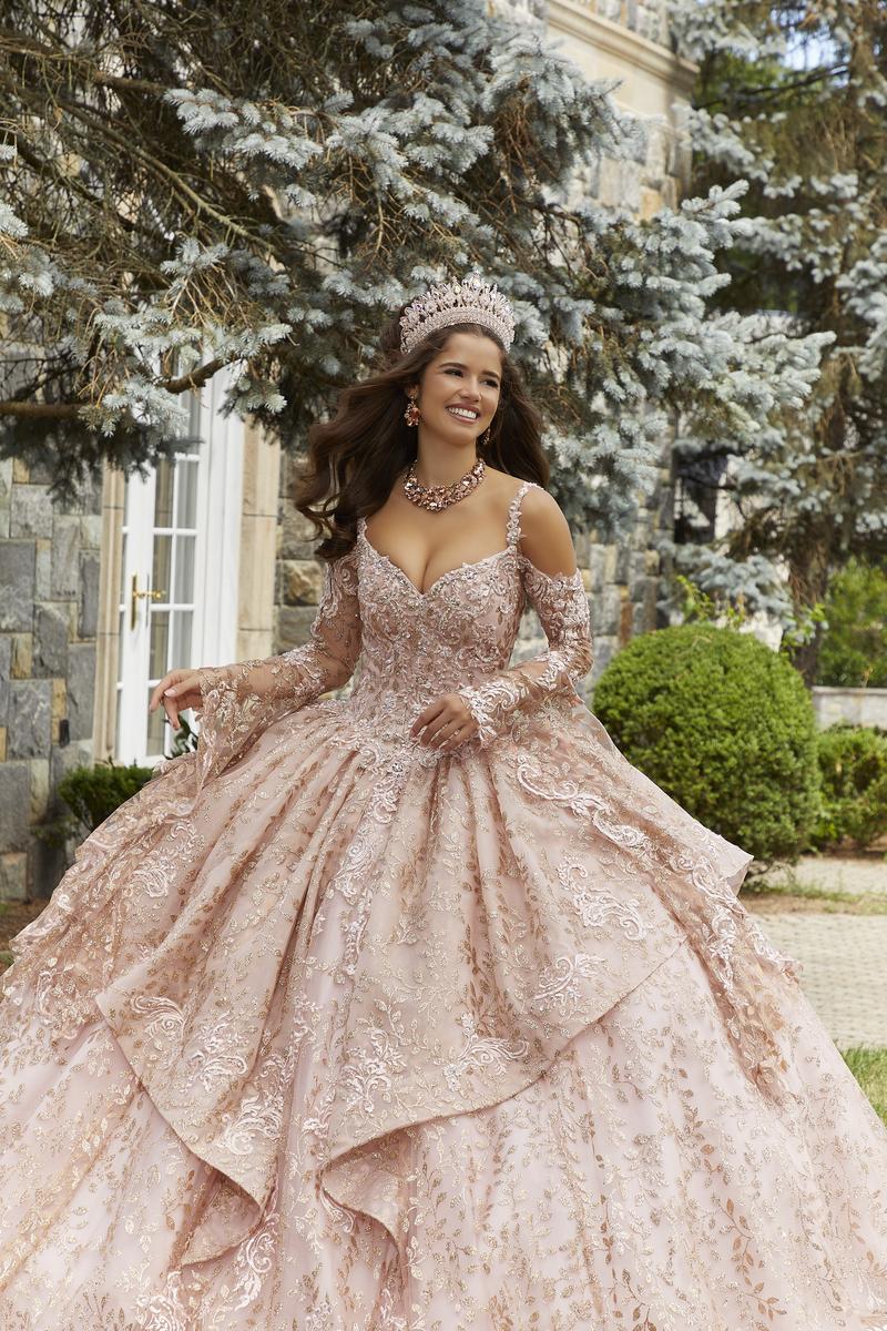 Vizcaya by Morilee Rhinestone Crystal Beaded Quince Dress 89416