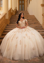 Vizcaya by Morilee Metallic Lace Quince Dress 89473