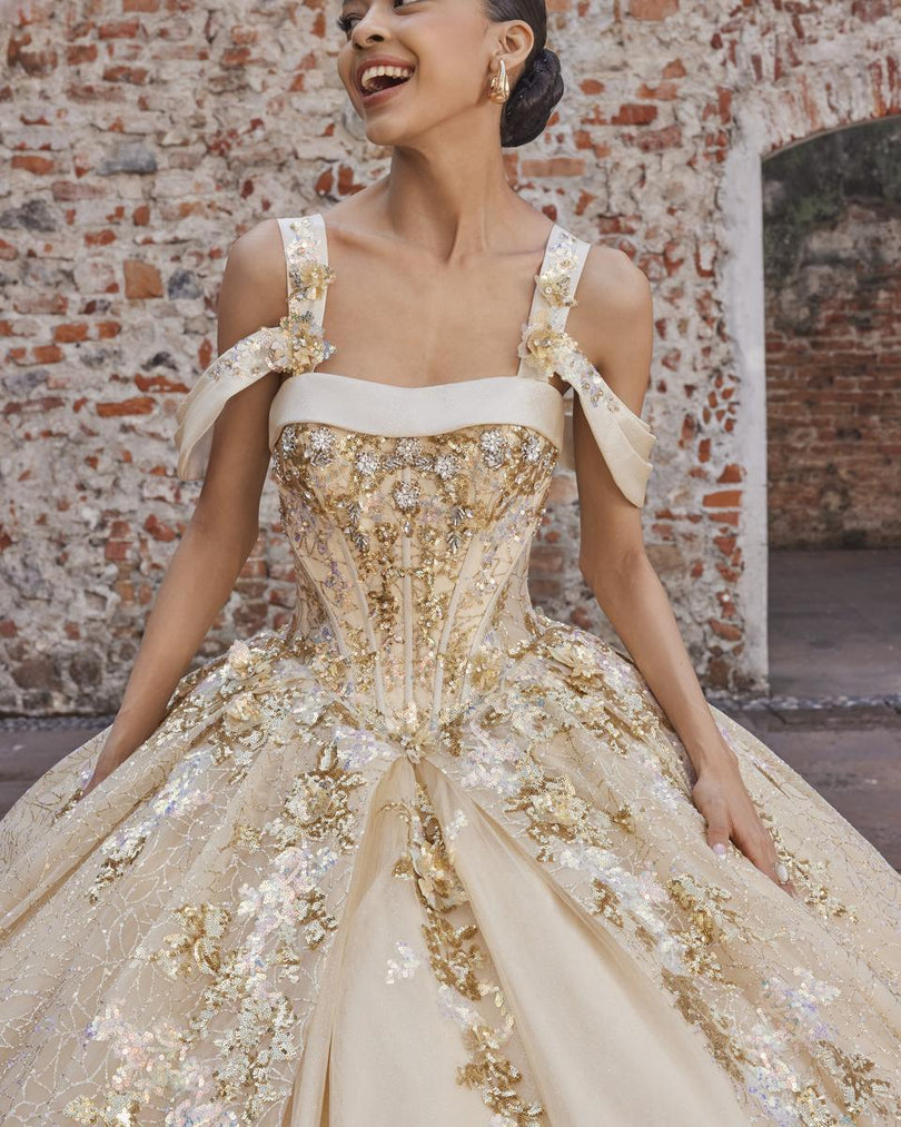 morilee gold dress Vizcaya Quinceanera by Morilee 89534