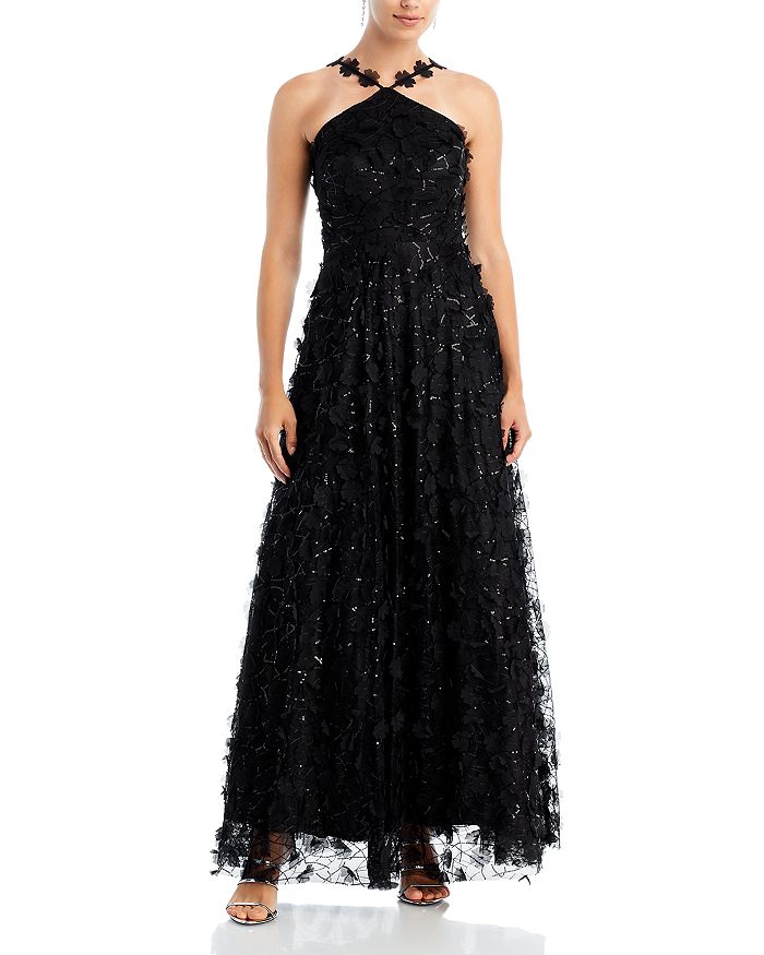 Eliza J Halter Neck 3D Floral Evening Gown EJ3M2071 Eliza J Halter Neck 3D Floral Evening Gown EJ3M2071