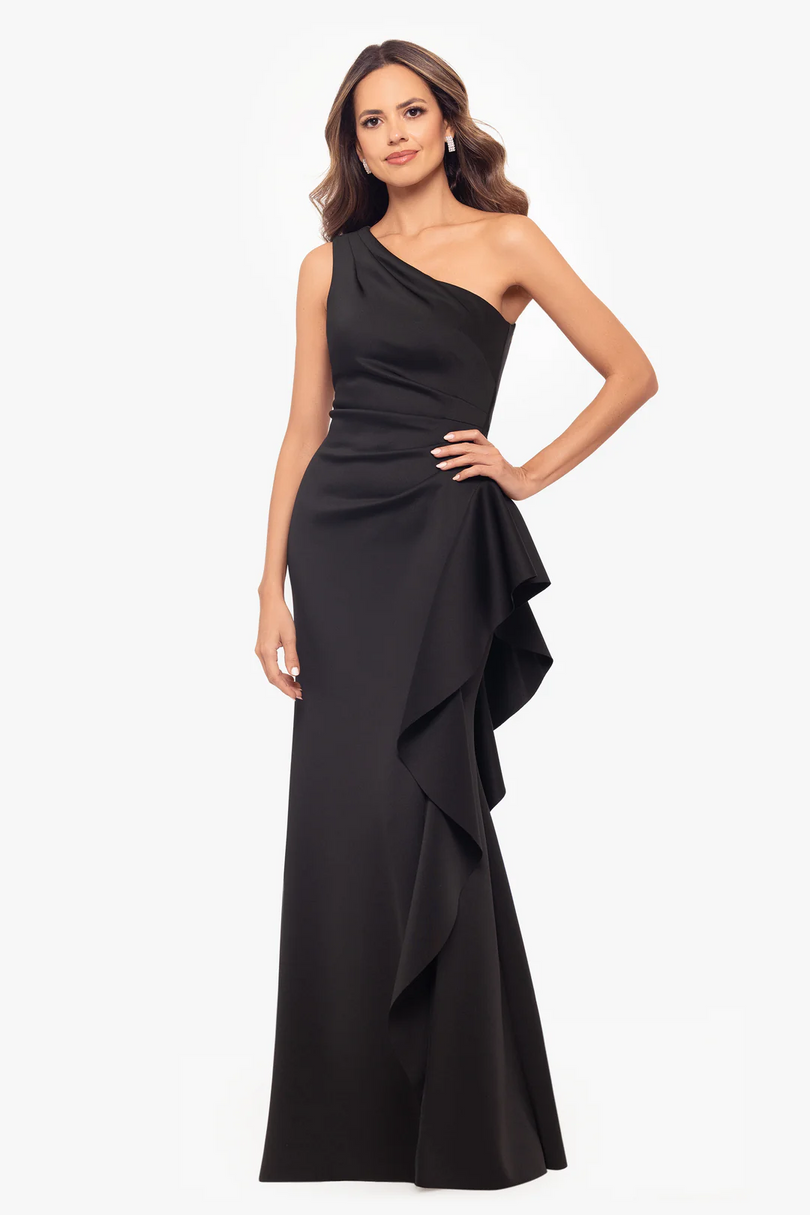 Xscape Evenings One Shoulder Gown with Ruffle 6620X