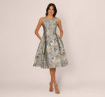 Adrianna Papell Tea Length Jacquard Dress AP1E211199