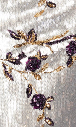 Betsy and Adam Strapless Fitted Sequin Floral Dress A26994