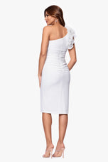 Xscape Evenings "Tracy" One Shoulder Ruffle Cocktail Dress 6819X
