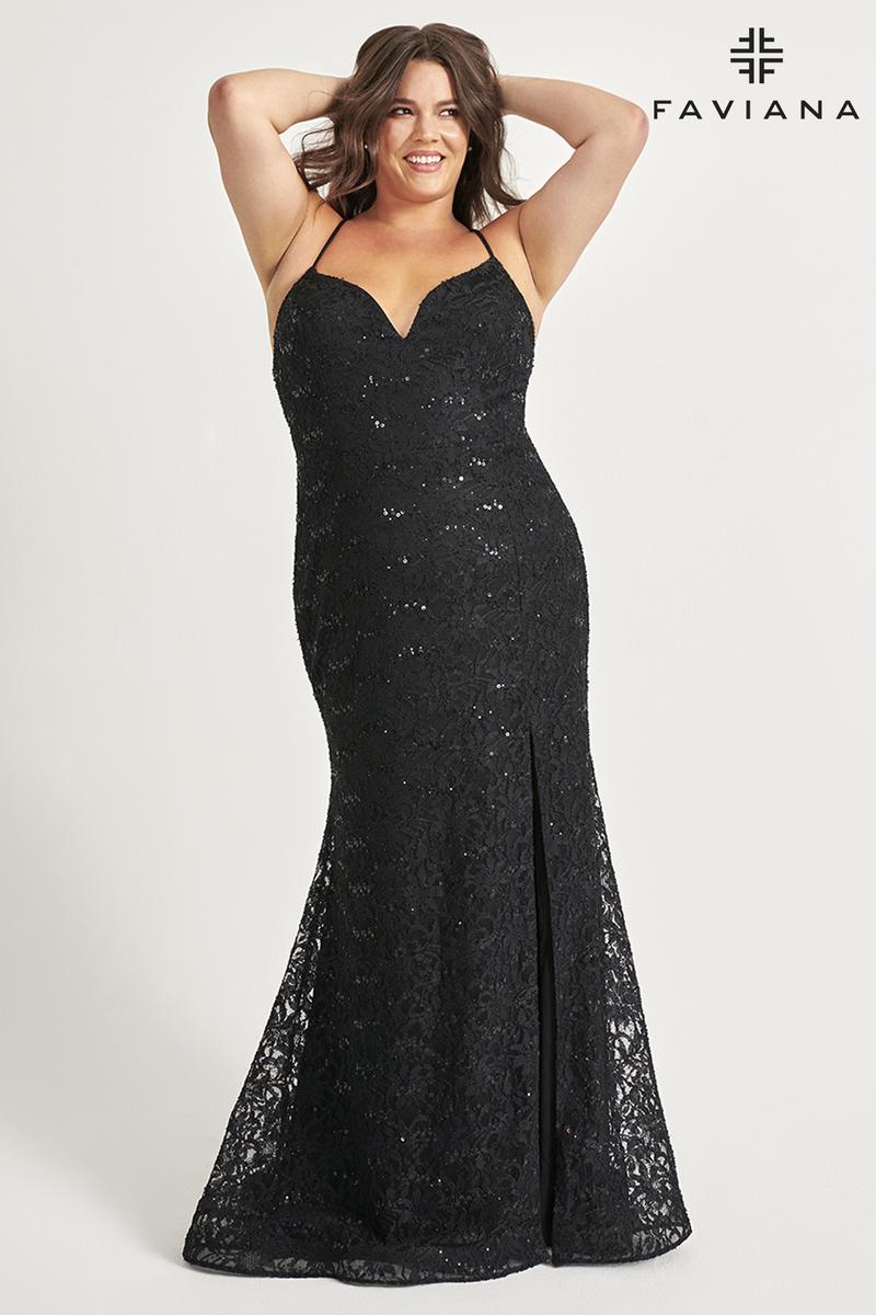 Faviana Lace Plus Size Prom Dress 9546 Faviana Lace Plus Size Prom Dress 9546