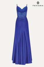 Faviana V-Neck Fitted Plus Size Prom Dress 9555