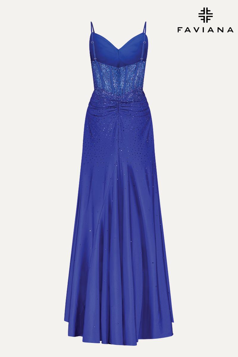 Faviana V-Neck Fitted Plus Size Prom Dress 9555