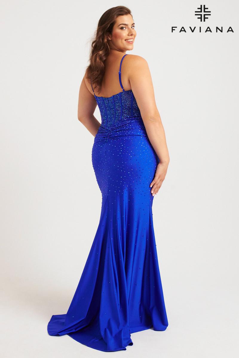 Faviana V-Neck Fitted Plus Size Prom Dress 9555 Faviana V-Neck Fitted Plus Size Prom Dress 9555